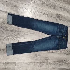 Hudson Jeans Indigo Skinny Jeans with Cuffed Hem